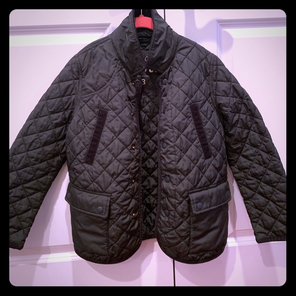 JCrewcuts charcoal grey quilted puffer jacket